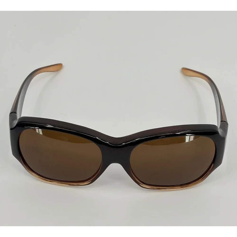 Solar Shield Fit Over Sunglasses Amber Polarized SR1019 Brown